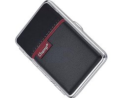 Champ Sigarettendoosjes Zwart&Rood - 14 Sigaretten- Kunstleer PU