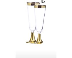Champagne Glazen Metallic goud - 8 stuks - champagneglazen - wijnglazen