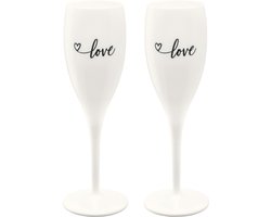 Champagneglas, 0.1 L, Set van 2, Organic, 'Love' - Koziol | Cheers No. 1