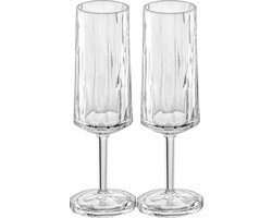 Champagneglas, 0.1 L, Set van 2, Organic, Transparant - Koziol | Club No. 14