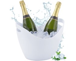 champagnekoeler - 8 liter - met handgrepen - kunststof - wit