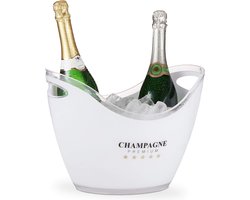 Champagnekoeler, champagne Premium, 6l volume, dranken koelen, champagnekoeler h x b x d: 25,5 x 34,5 x 26 cm, wit, 10028655