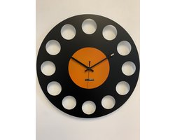 ChantalBrandO Wandklok MARAVAL Black & Orange XL Modern Design