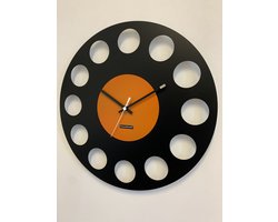 ChantalBrandO Wandklok MARAVAL Black & Orange XL Modern Design
