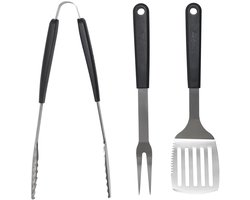 Char-Griller BBQ Gereedschap Set – 3-delig (Tang, Spatel en Vork) – RVS Barbecue Tools – Duurzaam en Stevig