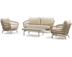 Charley Loungeset - Tuinset - 4-Delig - 4 Zitplaatsen - Aluminium Frame - Rope - Beige
