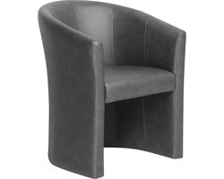 Charlie' PU donkergrijze Kuipstoel | H 81 x B 64 x D 62 cm