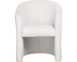 Charlie' Zandkleurige Bouclé kuipstoel | Spaanplaat en stof Bekleding | H 81 x B 64 x D 62 cm