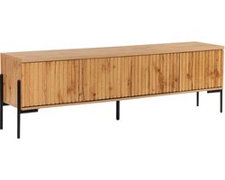 Charlie|Laag dressoir met 4 deuren in eikenlook