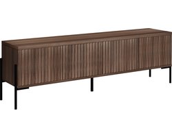 Charlie|Laag dressoir met 4 deuren in walnoot-look