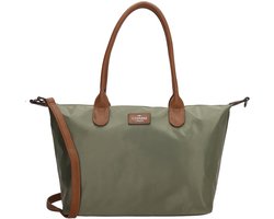 Charm London Buckingham Hand & Schoudertas Shopper - Kunstleer - Vegan Leer - Tote Bag - Dames Tas - Olijfgroen