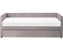 CHAVONNE - Onderschuifbed - Lichtgrijs - 90 x 200 cm - Fluweel