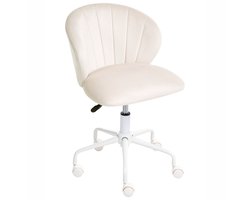 CHEERFUL - Bureaustoel - Gebroken wit - Fluweel