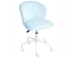 CHEERFUL - Bureaustoel - Lichtblauw - Fluweel