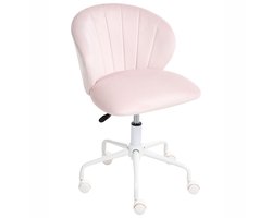CHEERFUL - Bureaustoel - Pastelroze - Fluweel