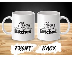 Cheers Bitches Mok, Fun Vrienden Mok, Sarcastische Mok, Groep Mok, Party Mok, Gift Mok, Drankjes Mok, Gezegde Mok, Humor Mok