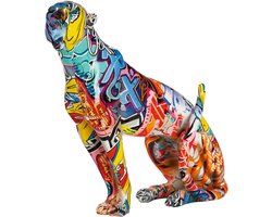Cheetah Beeld - Street Art Figuur - Woonkamer Decoratie - Graffiti Design - 33x33x10 cm - Meerkleurig