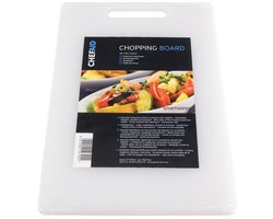 Chef Aid Snijplank Kunststof 31 x 18 cm - Antislip - Dubbelzijdig - Vaatwasserbestendig - Wit