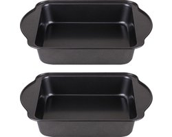 Chef Traiteur Ovenschaal - 2x - rechthoek - 2.5 Liter - 27,5 x 22 x 5 cm - met anti-kleef laag