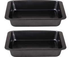 Chef Traiteur Ovenschaal - 2x - rechthoek - 2.5 Liter - 28 x 22 x 4,5 cm - met anti-kleef laag