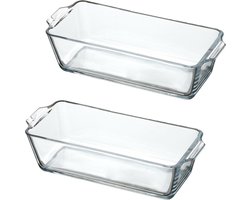 Chef Traiteur Ovenschaal van borosilicaat glas - 2x - rechthoek - 0.8 Liter - 23 x 10 x 6 cm