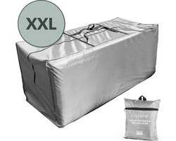 Chefarone Beschermhoes Tuinkussens - Extra groot 60x175 cm - Opberghoes Tuinmeubels, Loungeset en Ligbed - Kussentas voor Loungekussens - Tuinkussenhoes Spatwaterdicht - Weerbestendig - UV-bescherming - Grijs