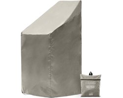 Chefarone Beschermhoes Tuinstoelen voor 4 Stoelen - Opberghoes Tuinmeubels en Stapelstoelen - Weerbestendige Tuinstoel Hoes - Waterdicht - UV-bescherming - Grijs