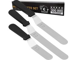 Chefarone Patisserie Set van 3 - Glaceermes - Taart Spatel - Cake Spatel - Paletmes Taartschraper - Spatel voor taart - Vaatwasserbestendig
