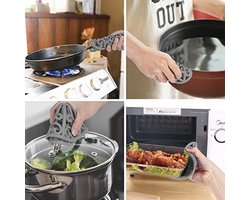 CHEFBEE 3 STKS Trivets voor warme gerechten, onderzetter Hot Plate Houder voor potten en pannen, aanrecht, Siliconen onderzetter Mat antislip hittebestendige keuken theepot onderzetters, Flexibele grijze onderzetter set