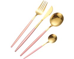 Cheffinger Bestekset - Elegant - 6-persoons - 24-delig - Roze / Goud