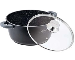 Cheffinger Braadpan met Deksel - 20cm - 2L - Zwart - Inductie