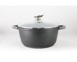Cheffinger Braadpan met Deksel - 24cm - Zwart