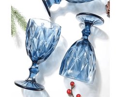 Cheffinger Gekleurde Wijnglazen – Set van 6 – 240 ml – Vintage Turquoise