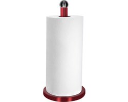 Cheffinger, Keukenrolhouder met metallic effect en stabiele zware voet, Rood