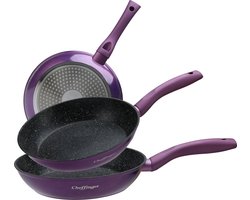 Cheffinger Koekenpannenset - 3-delig - Ø 20/24/28 cm - Paars
