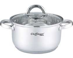 Cheffinger Kookpan met Deksel - 24cm - RVS - Inductie