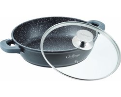 Cheffinger Lage Braadpan met deksel - 24cm - Zwart - Inductie