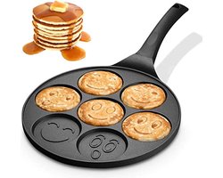 Cheffinger Pancake Pan - Emoji / Smiley Vorm - Pannenkoekenpan - Pancake Maker - Inductie