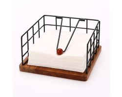 Cheffinger Servettenhouder - Zwart/Hout