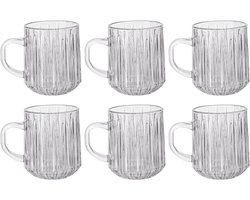 Cheffinger Theeglazen Set - 300ml - Set van 6 - Theeglazen met Oor/Handvat - Theeglas - Theekopjes