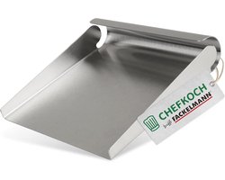 Chefkok groenteetaxi van roestvrij staal, praktische huishoudhulp voor de keuken, keukenspatel voor het verzamelen van gesneden groenten, vaatwasmachinebestendige groenteschep