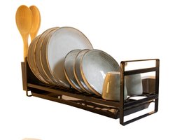 Chefs Cuisine Afdruiprek met lekbak - Afdruiprek - Afdruiprek zwart metaal - RVS