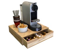Chefs Cuisine Capsule houder – Capsule houder met lade – Capsule houder Dolce Gusto – Capsule houder Nespresso – Koffiecups houder – Koffiepads houder – Acacia hout