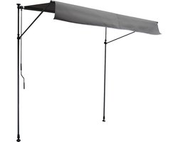 CHENE balkonluifel 2 × 1.2m - Antraciet doek en grijs frame