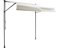 CHENE balkonluifel 2 × 1.2m - Beige doek en grijs frame