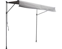 CHENE balkonluifel 2 × 1.2m - Grijs doek en grijs frame