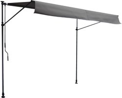 CHENE balkonluifel 3 × 1.2m - Antraciet doek en grijs frame