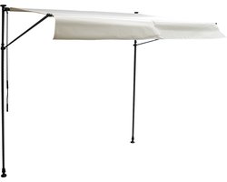 CHENE balkonluifel 3 × 1.2m - Beige doek en grijze structuur