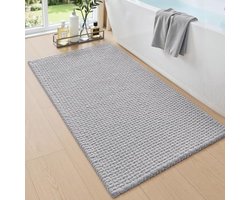 Chenille Badmat 60 x 90 cm - Absorberend, Antislip, Zacht en Machinewasbaar - Lichtgrijs