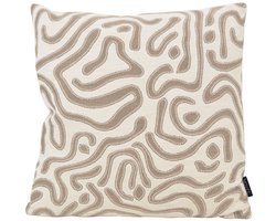 Chenille Flow Crème Kussenhoes | 45 x 45 cm | Velvet/Polyester